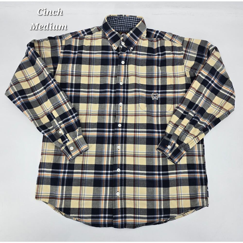 Cinch‎ Western Vintage Plaid Button-Down Shirt Men’s Size M